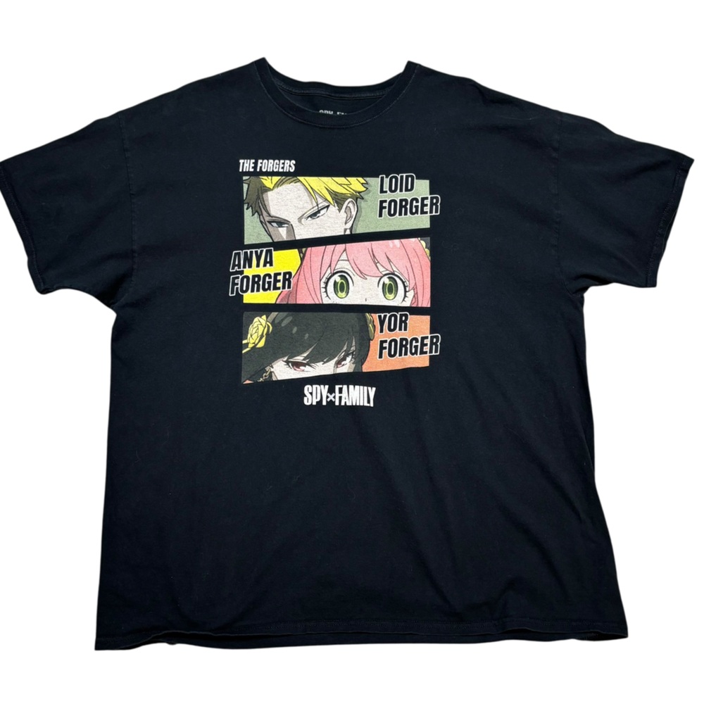 The Forgers Black Load Anya Yon Spy x Family Graphic Print Single Stitch Tee XXL
